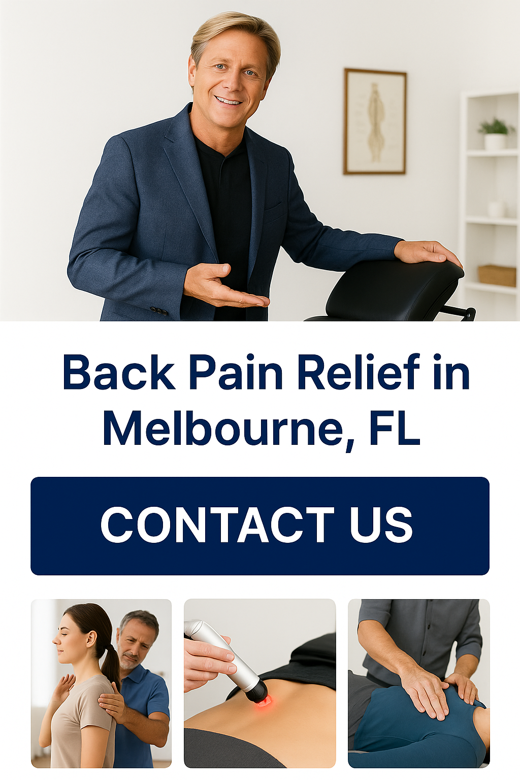 Contact Dr Jim Claeys at Restore Wellness Center Melbourne FL for Back pain relief through non sugical procedures